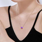 [Clover Jewelry]Luxuriöse quadratische, bunte Halskette