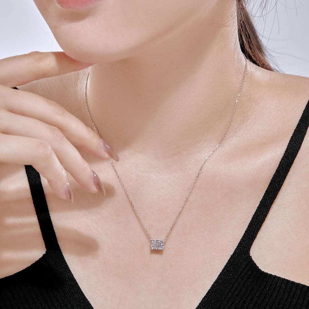 [Clover Jewelry]Luxuriöse quadratische, bunte Halskette
