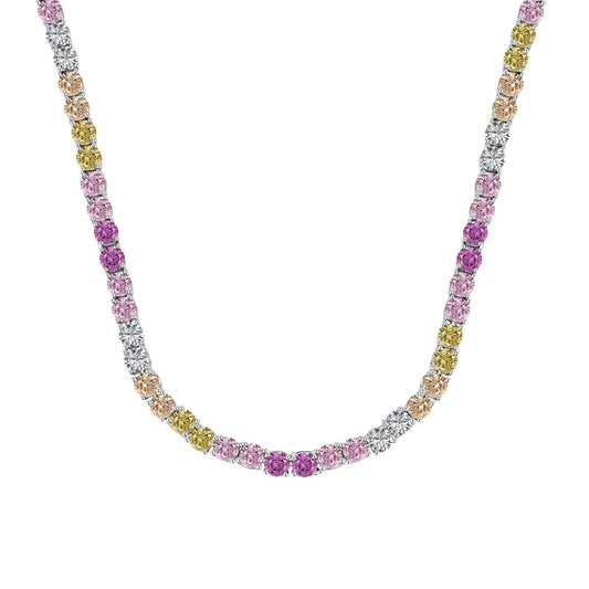 [Clover Jewelery]Delicate Colorful Tennis Necklace
