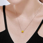 [Clover Jewelry]Luxuriöse quadratische, bunte Halskette