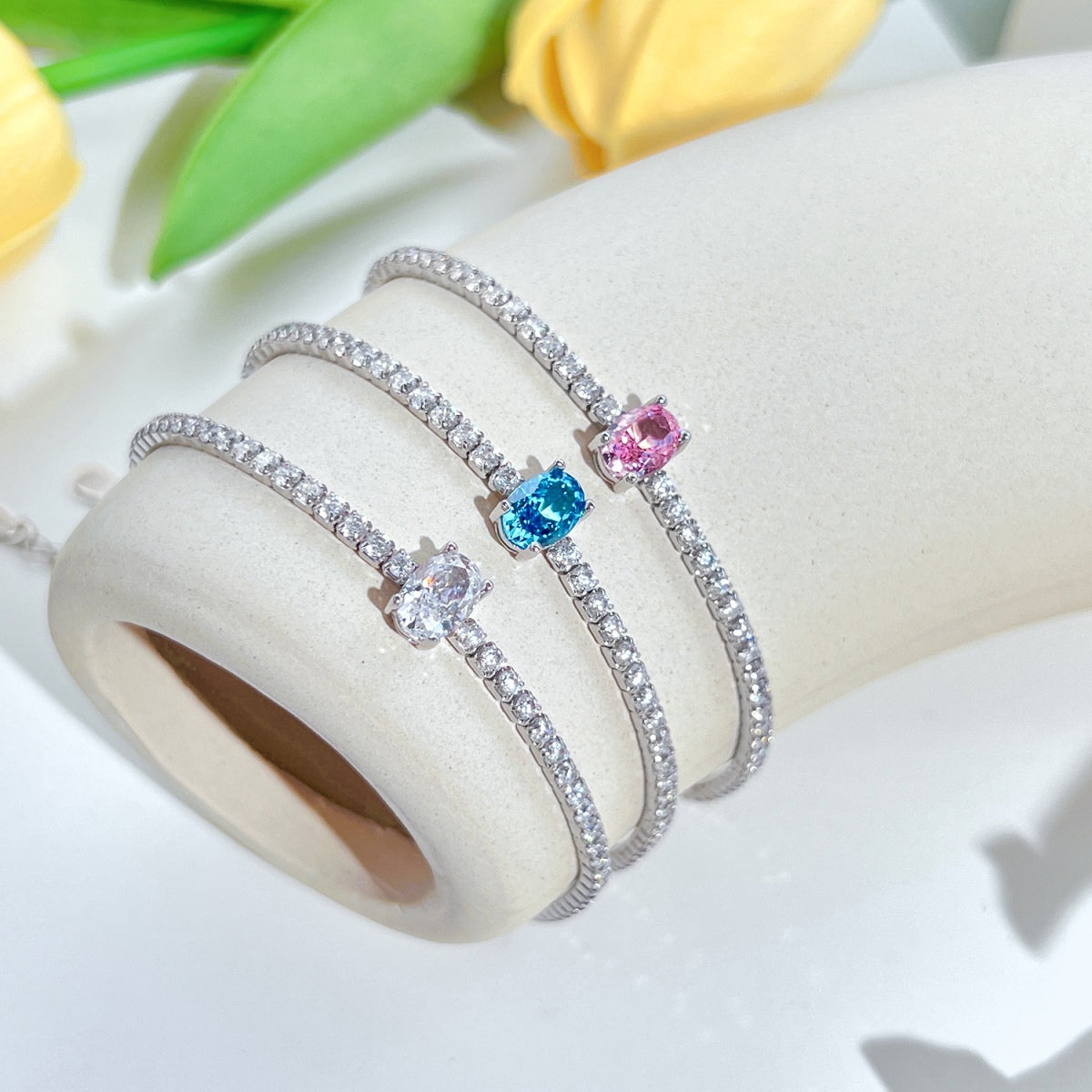 [Clover Jewellery]0,75 Karat exquisites ovales Tagesarmband