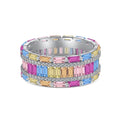 [Clover Schmuck]Schillernder bunter Ring mit Radiant-Schliff für Partys