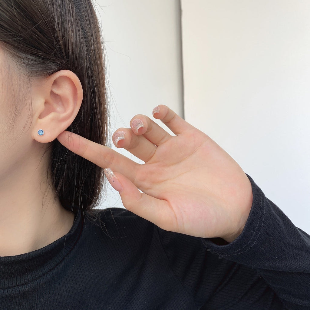 [Clover Jewelry]Funkelnde bunte runde Ohrringe