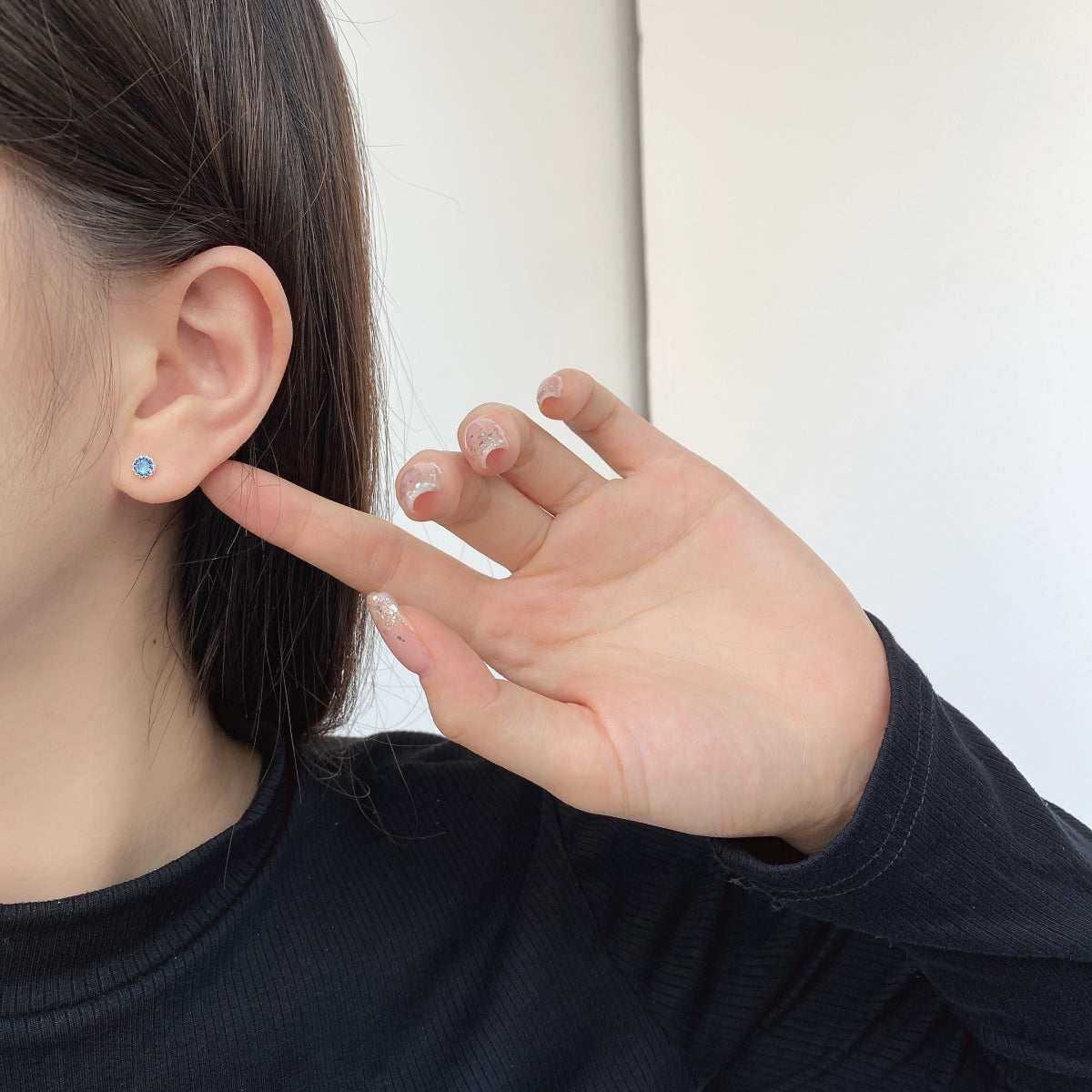 [Clover Jewelry]Funkelnde bunte runde Ohrringe