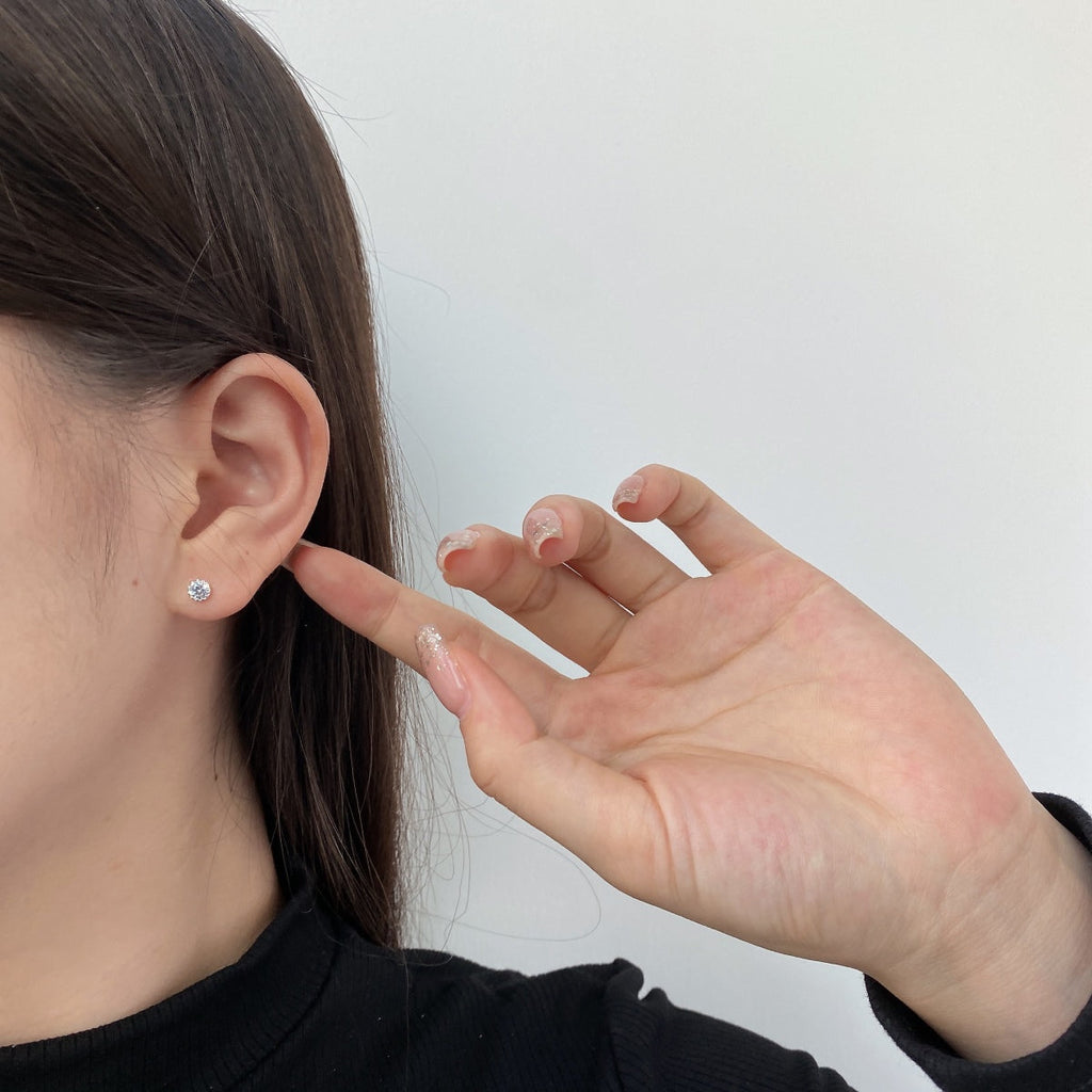 [Clover Jewelry]Funkelnde bunte runde Ohrringe