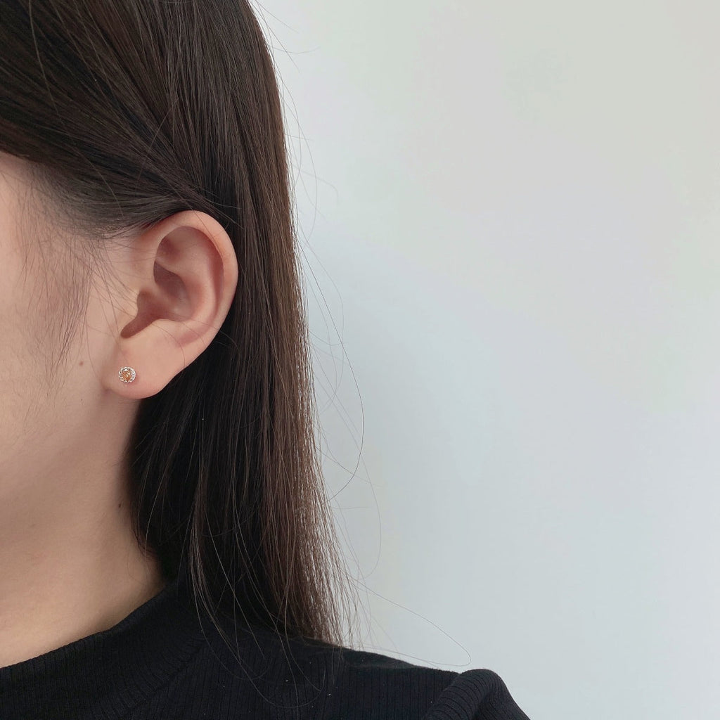 [Clover Jewelry]Funkelnde bunte runde Ohrringe