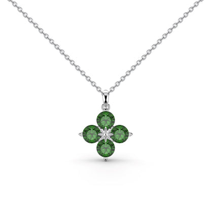 [Clover Jewelery]Four-Leaf Clover And Eight-Pointed Star Necklace