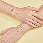 [Clover Jewelry]2.0 Karat Funkelndes Buntes Smaragd-Schliff Alltagsarmband