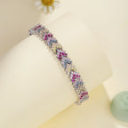 [Clover Schmuck]Verziertes funkelndes Party-Armband mit Rundschliff