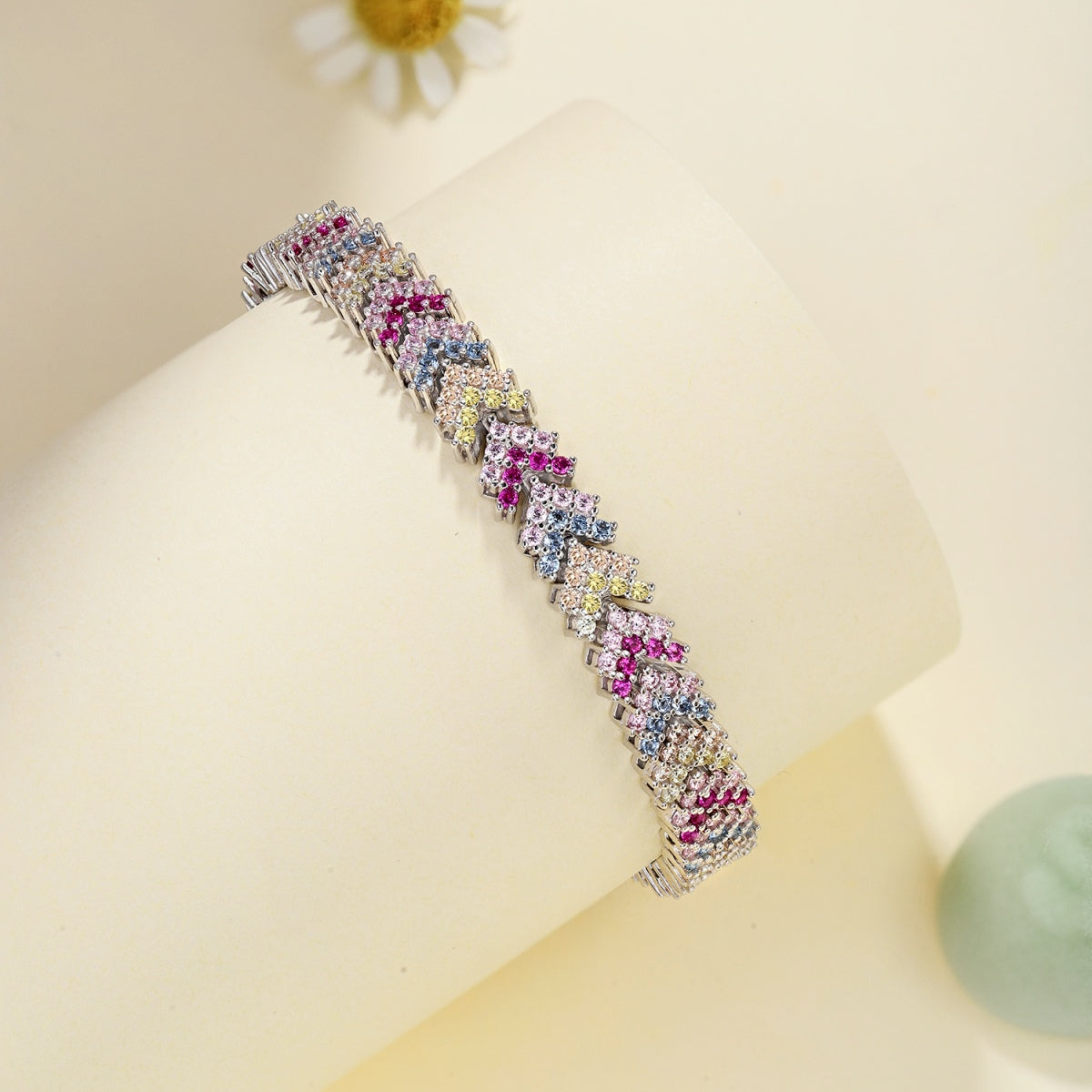 [Clover Schmuck]Verziertes funkelndes Party-Armband mit Rundschliff