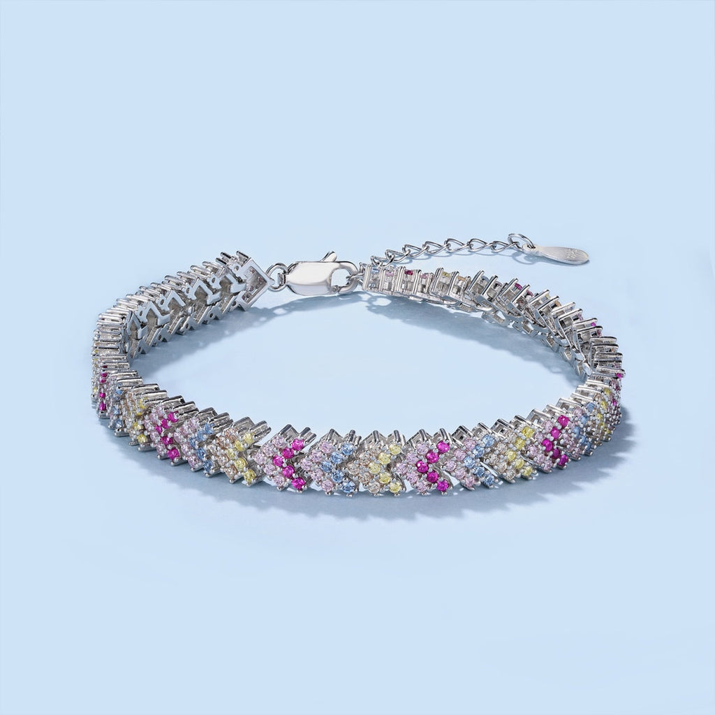 [Clover Schmuck]Verziertes funkelndes Party-Armband mit Rundschliff