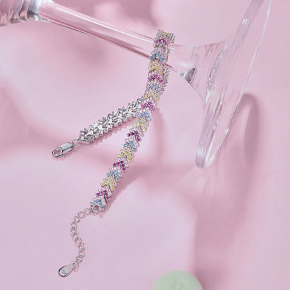 [Clover Jewelery]Ornate Sparkling Round Cut Party Bracelet