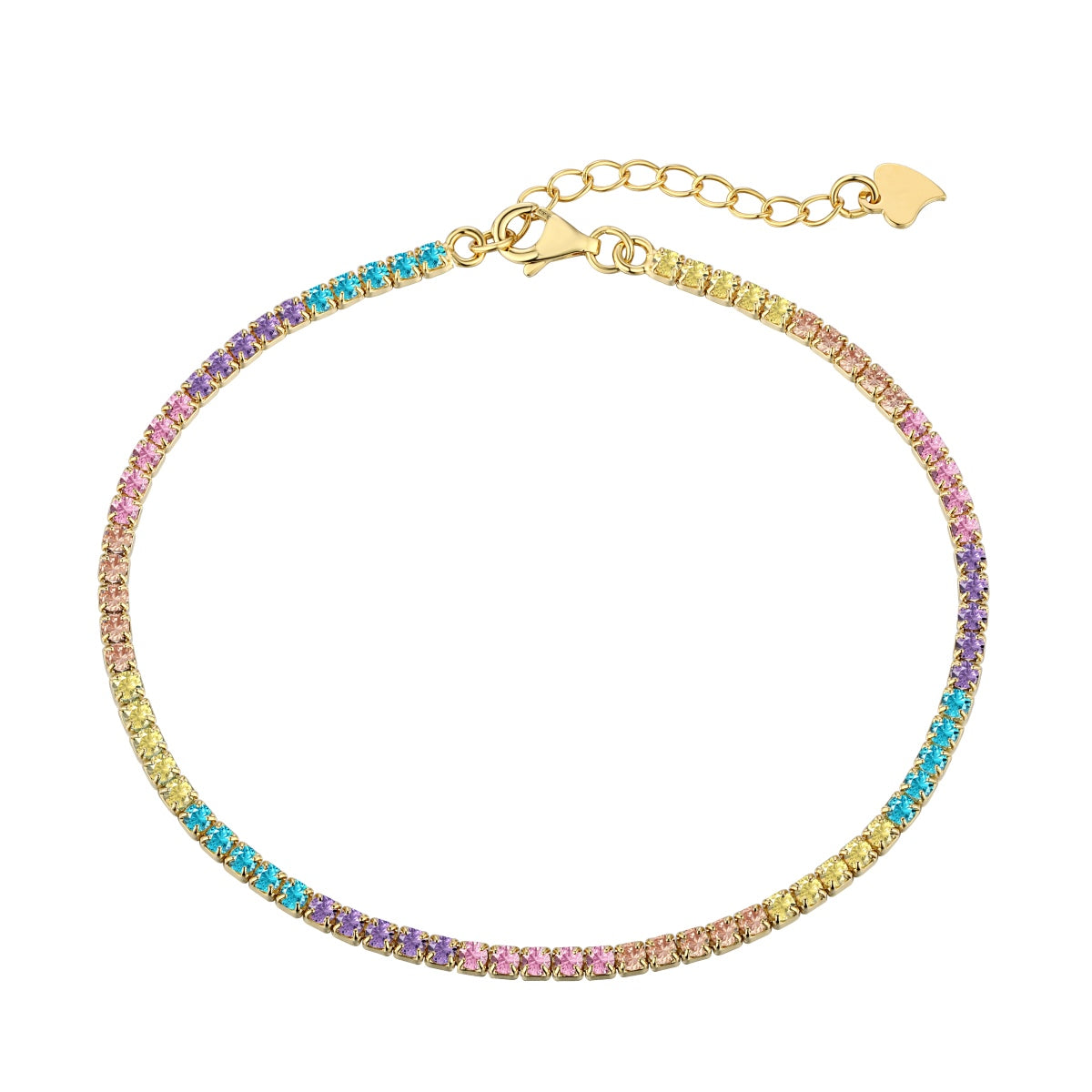 [Clover Jewelery]Dazzling Colorful Round Cut Daily Bracelet