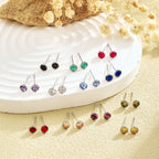 [Clover Jewelry]Funkelnde bunte runde Ohrringe