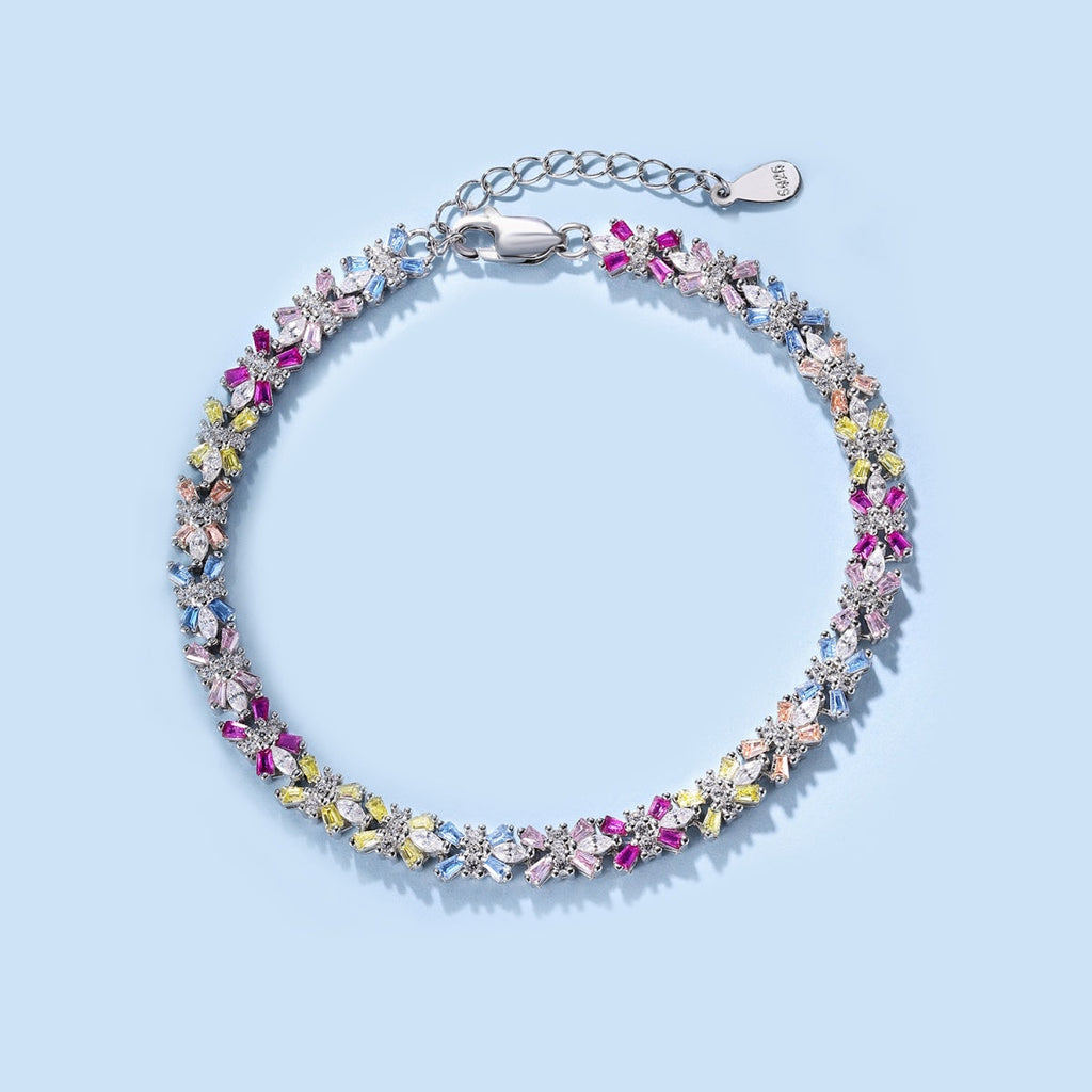 [Clover Jewelry]Funkelndes buntes Smaragdschliff Party Armband