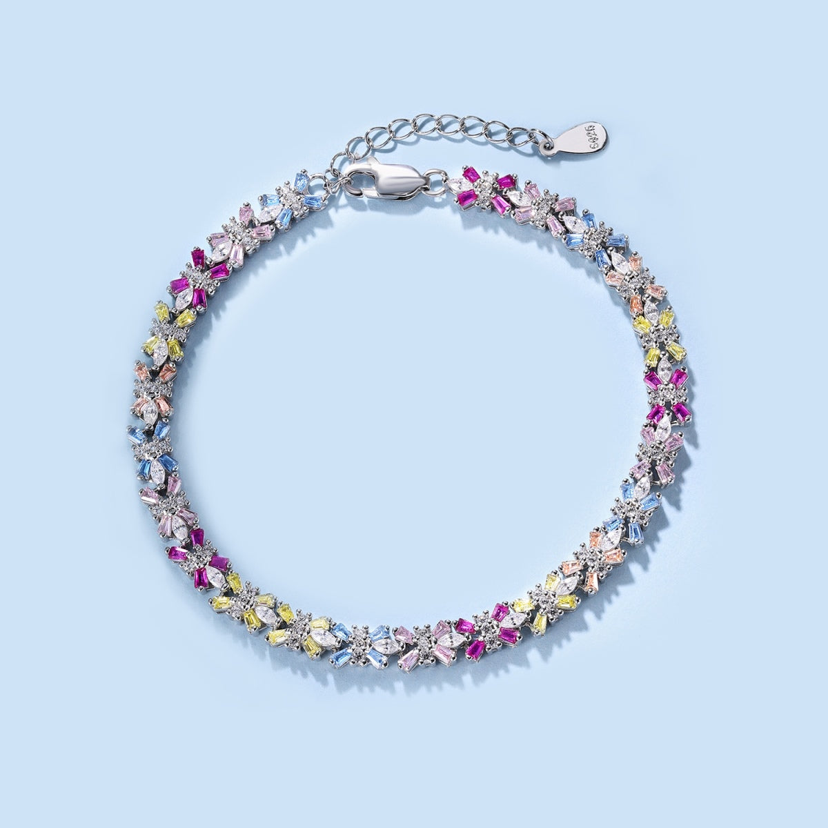 [Clover Jewelry]Funkelndes buntes Smaragdschliff Party Armband