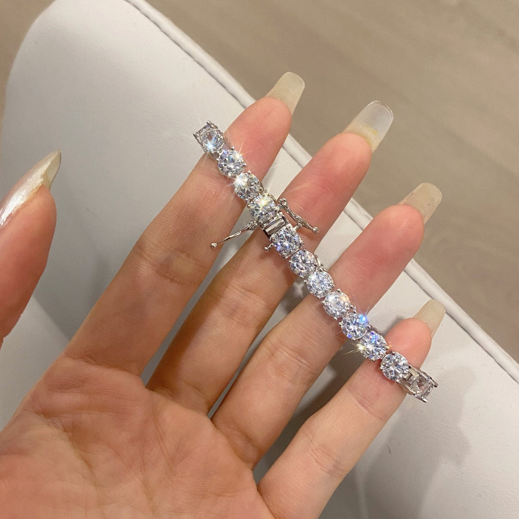 [Clover Jewelry]Aufwendig glitzerndes Hochzeitsarmband mit runden Steinen