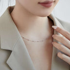 [Clover Jewelry]Kleine Perlen-Schlüsselbeinkette Schlichte Halskette