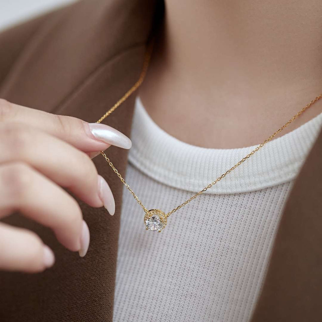 [Clover Jewelry]ラグジュアリーラウンドカットネックレス
