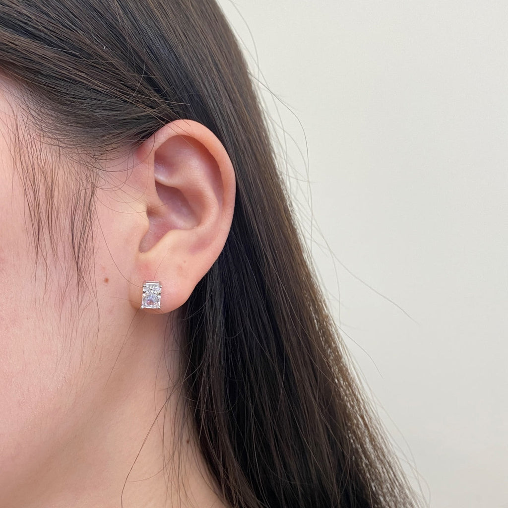 [Clover Jewelry]Funkelnde luxuriöse Prinzessinnenschliff Alltags-Ohrringe