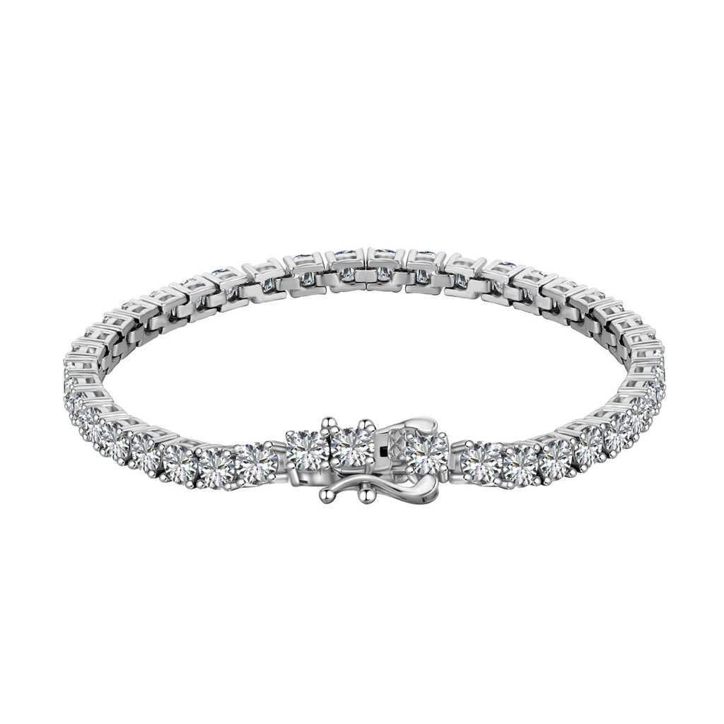 [Clover Schmuck]Luxuriöses, aufwendig verziertes Tennisarmband mit runden Brillanten