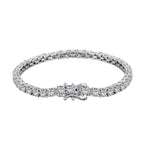 [Clover Schmuck]Luxuriöses, aufwendig verziertes Tennisarmband mit runden Brillanten