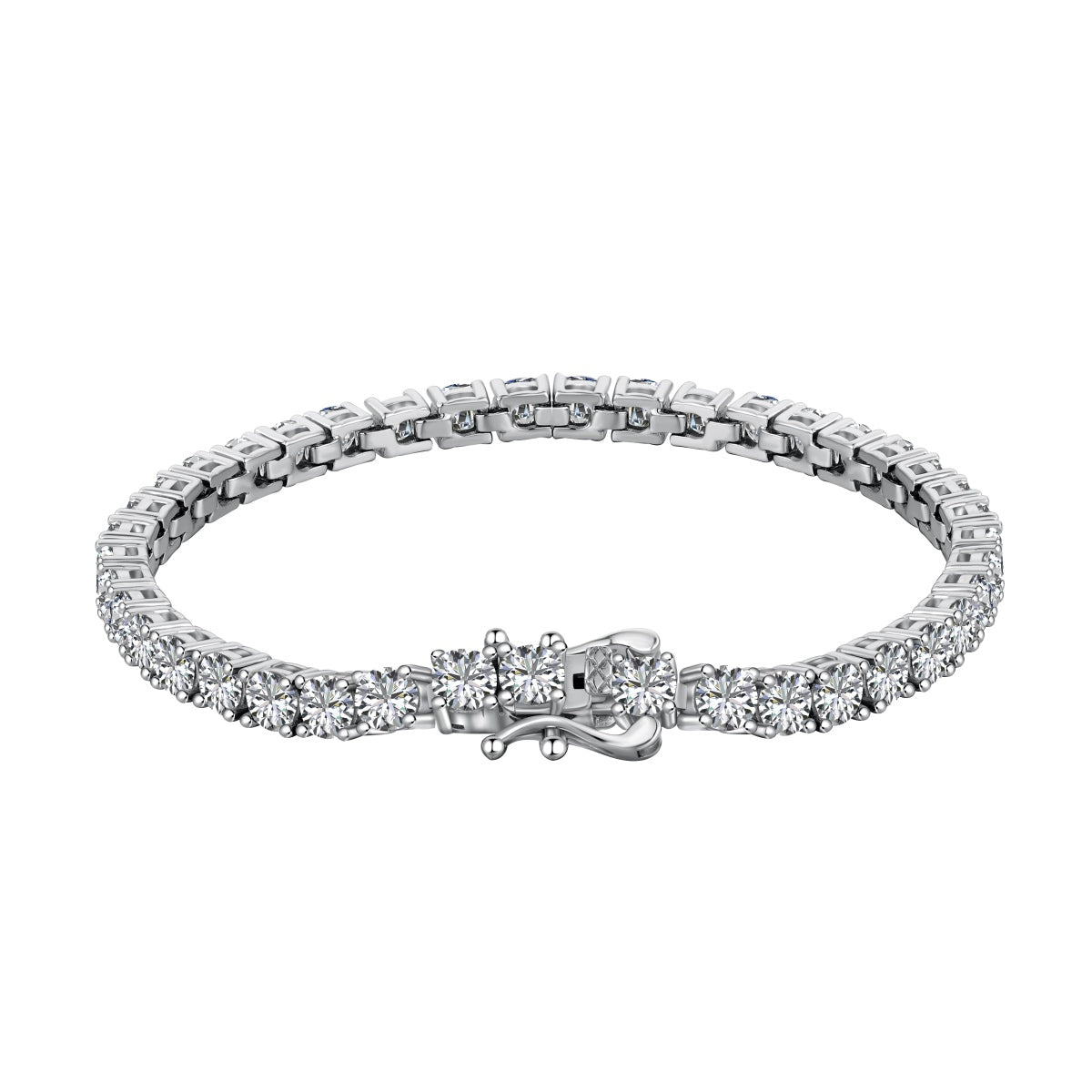 [Clover Schmuck]Luxuriöses, aufwendig verziertes Tennisarmband mit runden Brillanten