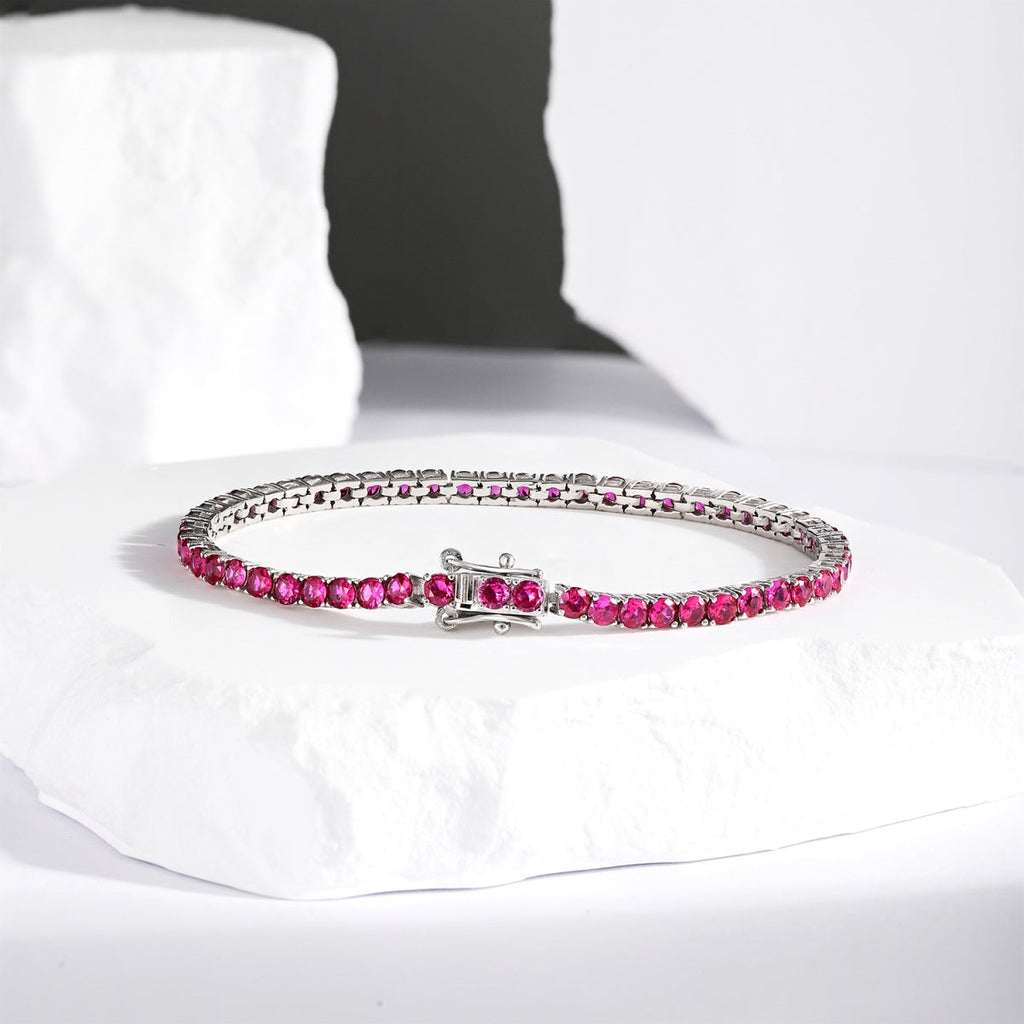 [Clover Jewelry]Funkelndes buntes Partyarmband mit rundem Schliff