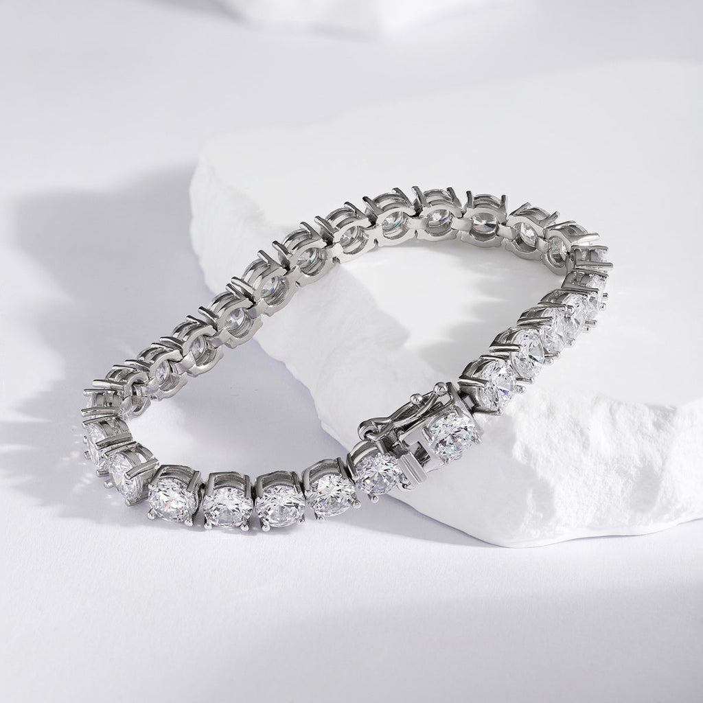 [Clover Schmuck]0,75 Karat schillerndes rundgeschliffenes Hochzeitsarmband