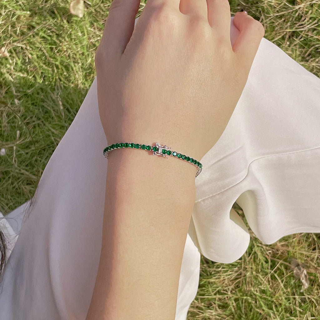 [Clover Jewelry]Funkelndes buntes Partyarmband mit rundem Schliff