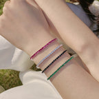 [Clover Jewelry]Funkelndes buntes Partyarmband mit rundem Schliff