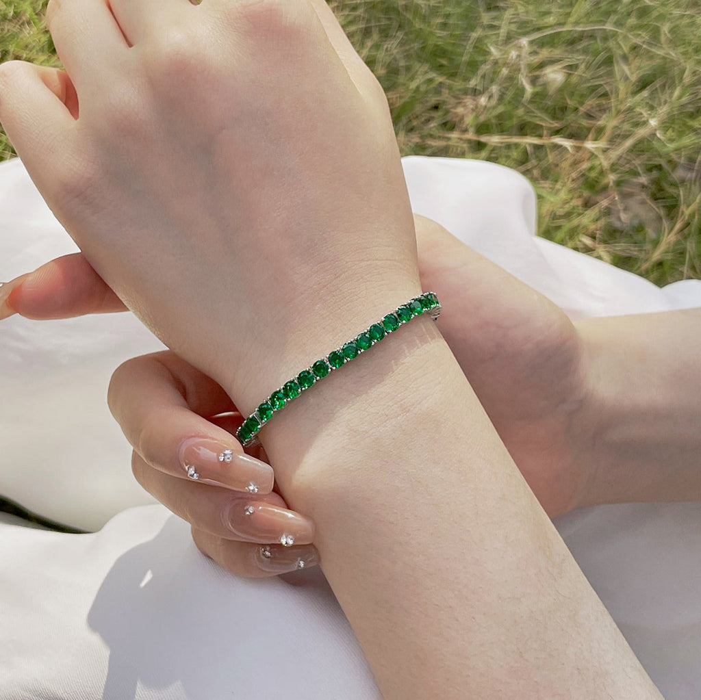 [Clover Jewelry]Funkelndes buntes Partyarmband mit rundem Schliff