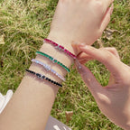 [Clover Jewelry]Funkelndes buntes Partyarmband mit rundem Schliff