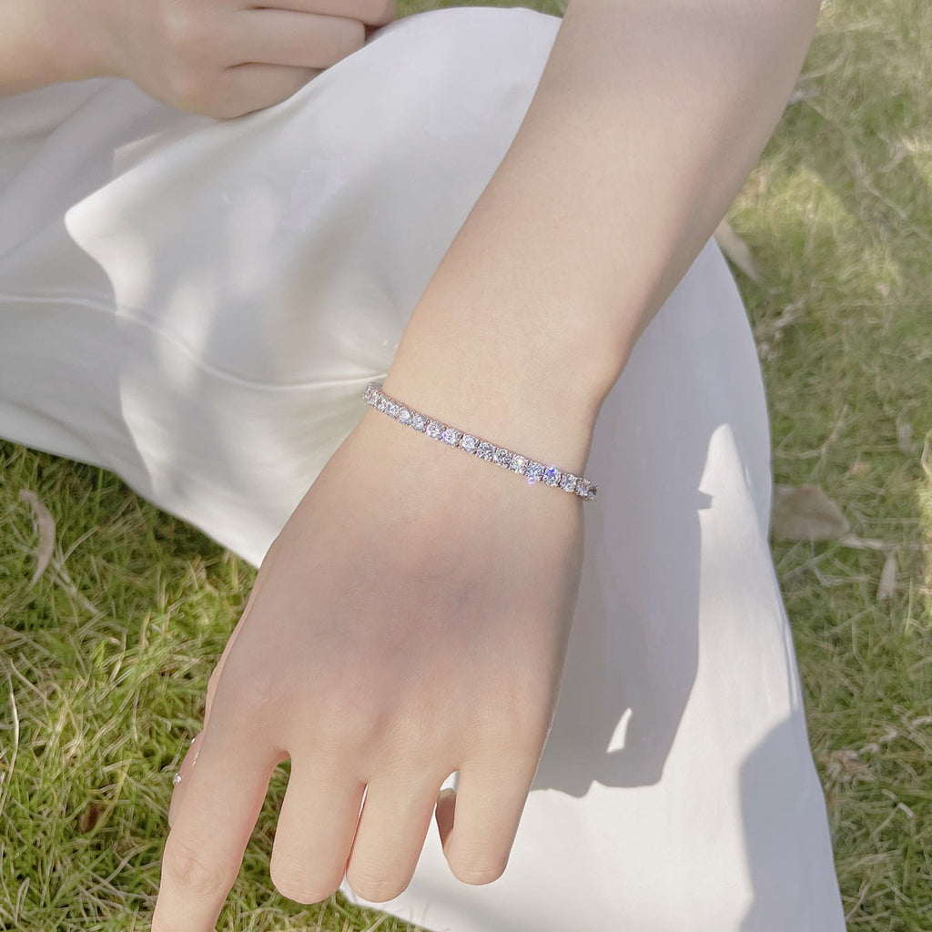 [Clover Jewelry]Funkelndes buntes Partyarmband mit rundem Schliff