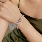 [Clover Schmuck]0,75 Karat schillerndes rundgeschliffenes Hochzeitsarmband