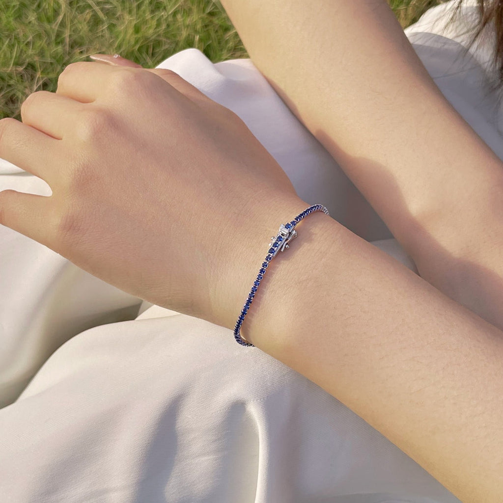 [Clover Jewelry]Strahlendes, farbenfrohes, rund geschliffenes Party-Armband