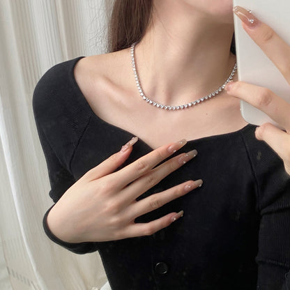 [Clover Jewelery]Ornate Heart Cut Tennis Necklace