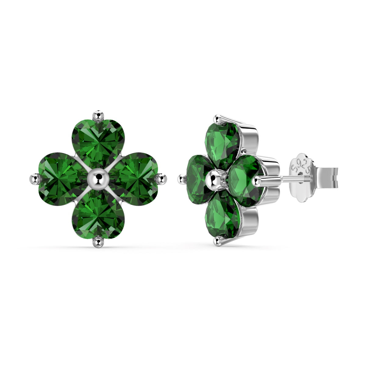 [Clover Jewelry]四つ葉のクローバー ボールピアス