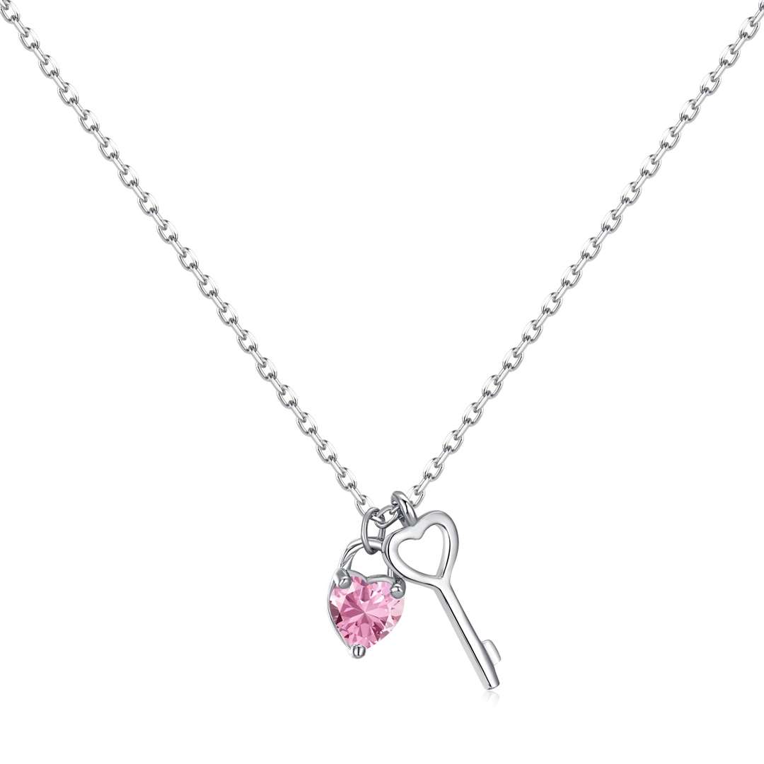 [Clover Jewelery]Unique Heart Shape Key Pendent Necklace