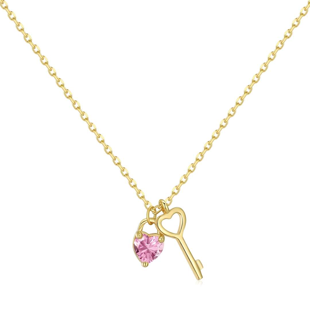 [Clover Jewelry]ユニークハート型キーペンダントネックレス