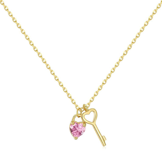 [Clover Jewelery]Unique Heart Shape Key Pendent Necklace