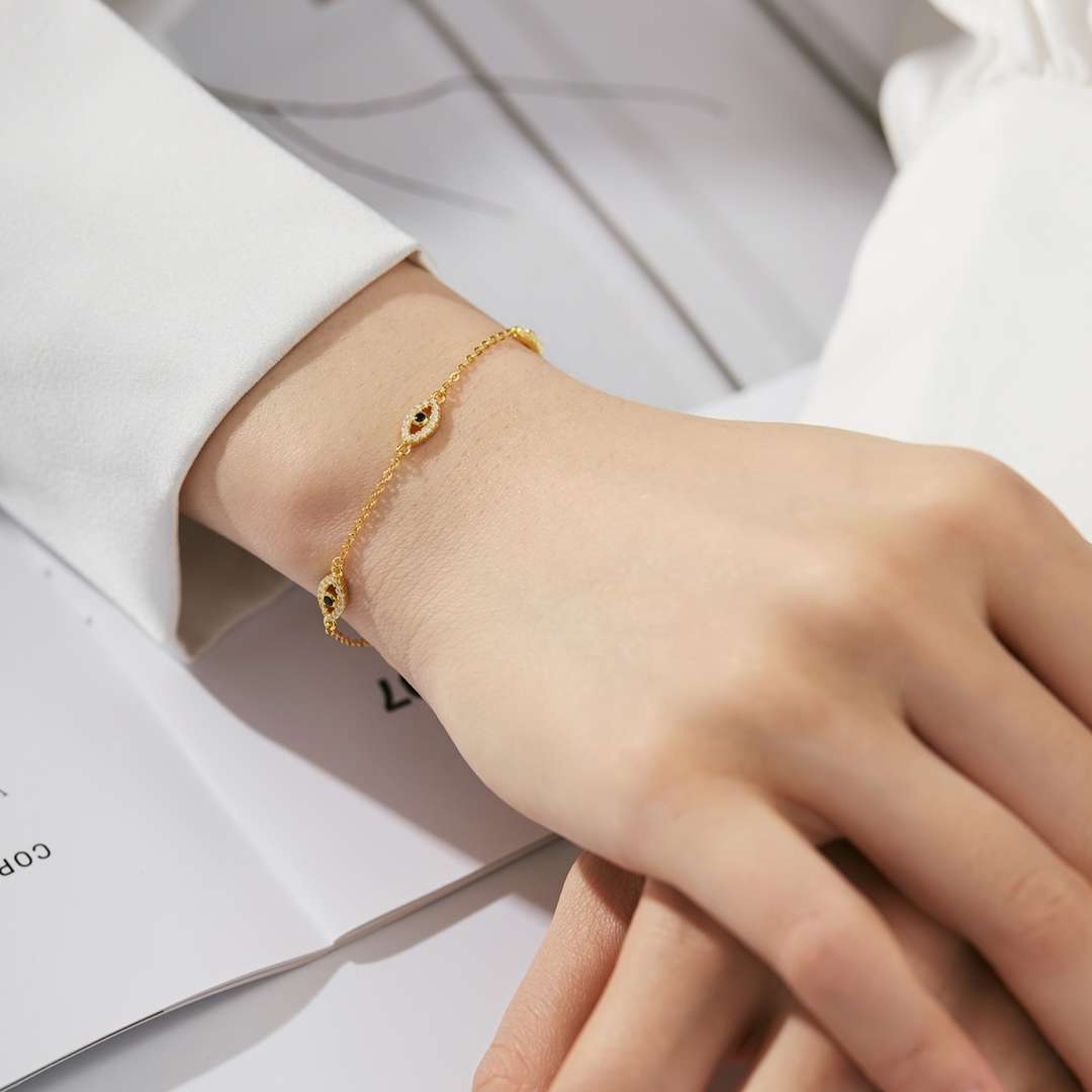 [Clover Jewelery]Evil Eye Shape Pendent Necklace