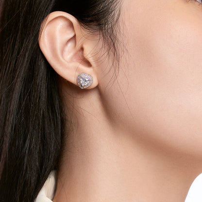 [Clover Jewelery]Dazzling Heart Shape Lover Earrings