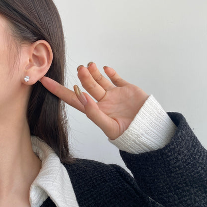 [Clover Jewelery]Oval Classic Dignified Elegant Earrings