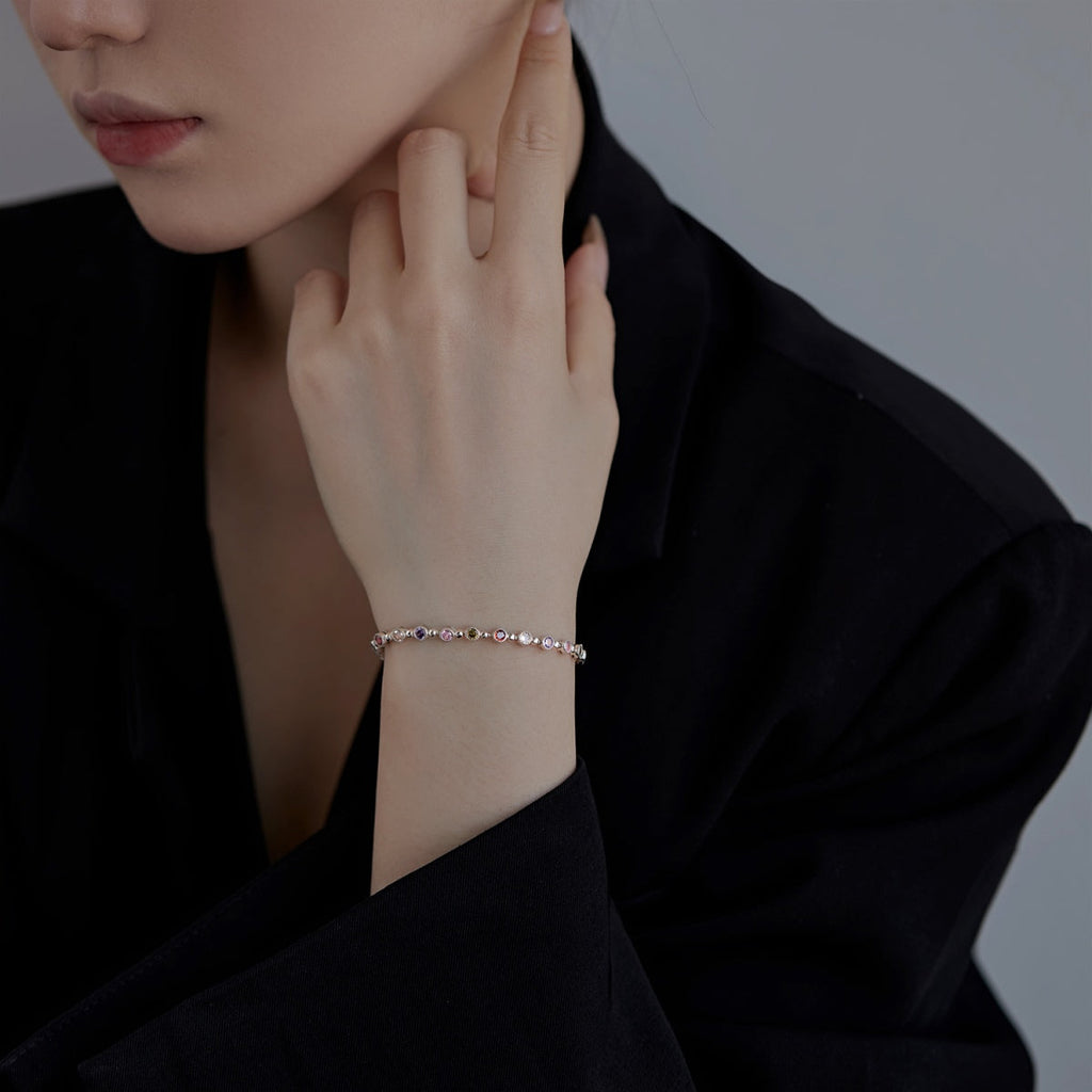 [Clover Jewelry]Funkelndes exquisites Armband mit Rundschliff für Partys