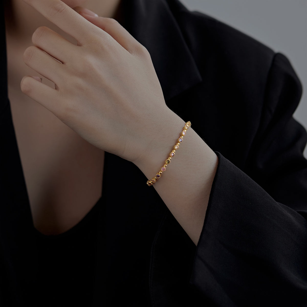 [Clover Jewelry]Funkelndes exquisites Armband mit Rundschliff für Partys