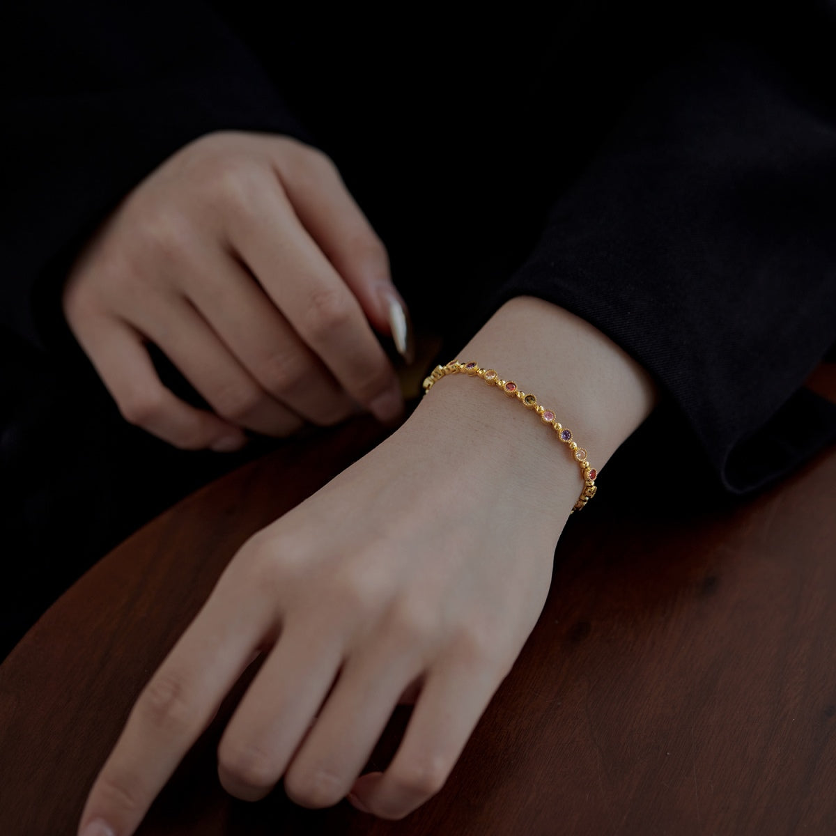 [Clover Jewelry]Funkelndes exquisites Armband mit Rundschliff für Partys