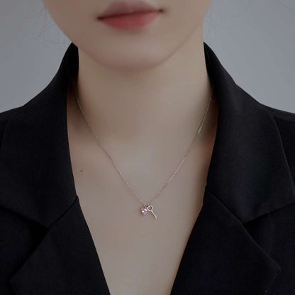 [Clover Jewelery]Unique Heart Shape Key Pendent Necklace