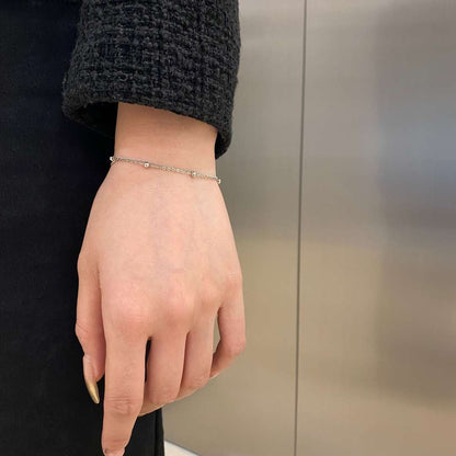 [Clover Jewelery]Delicate Bead Double Layer Bracelet