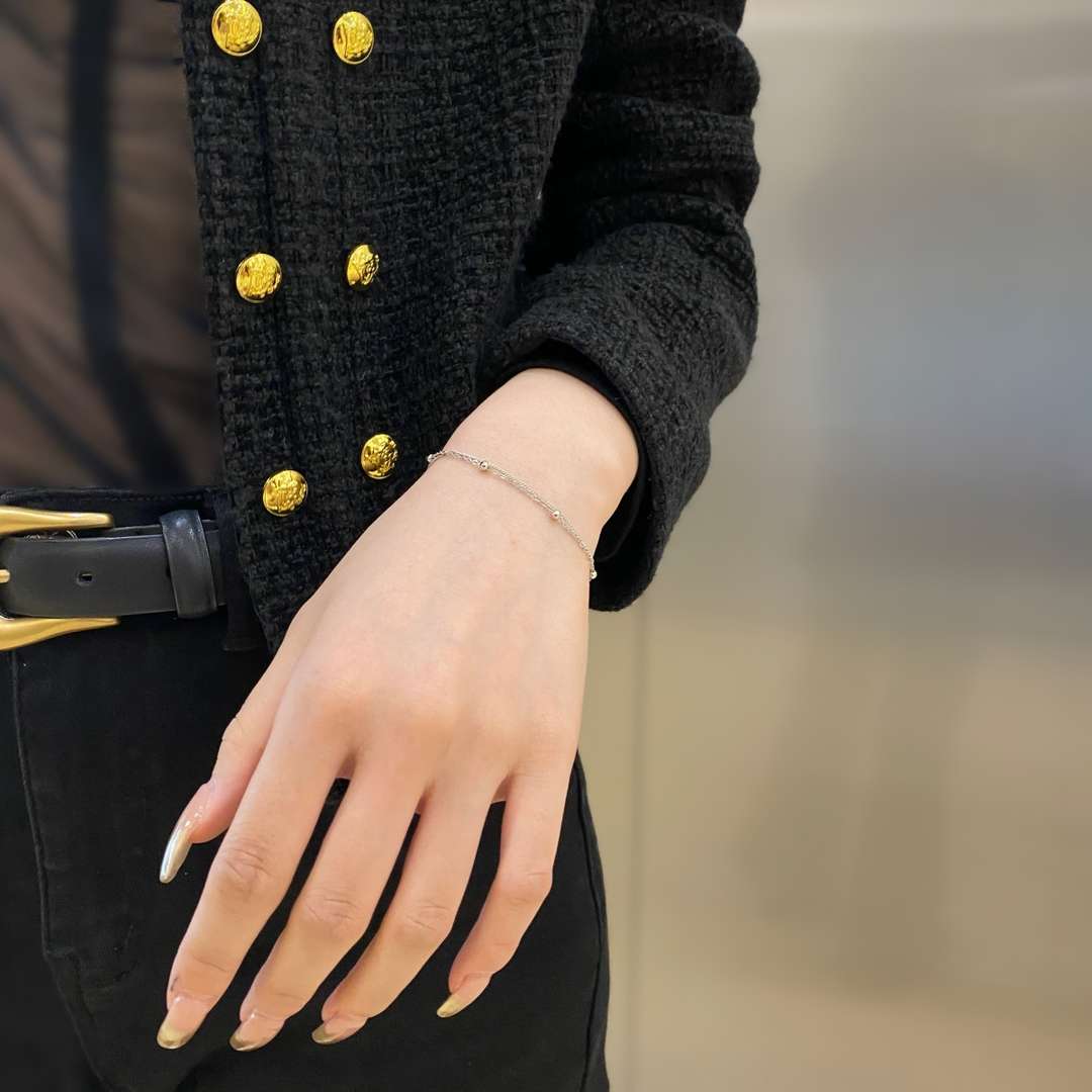 [Clover Jewelery]Delicate Bead Double Layer Bracelet